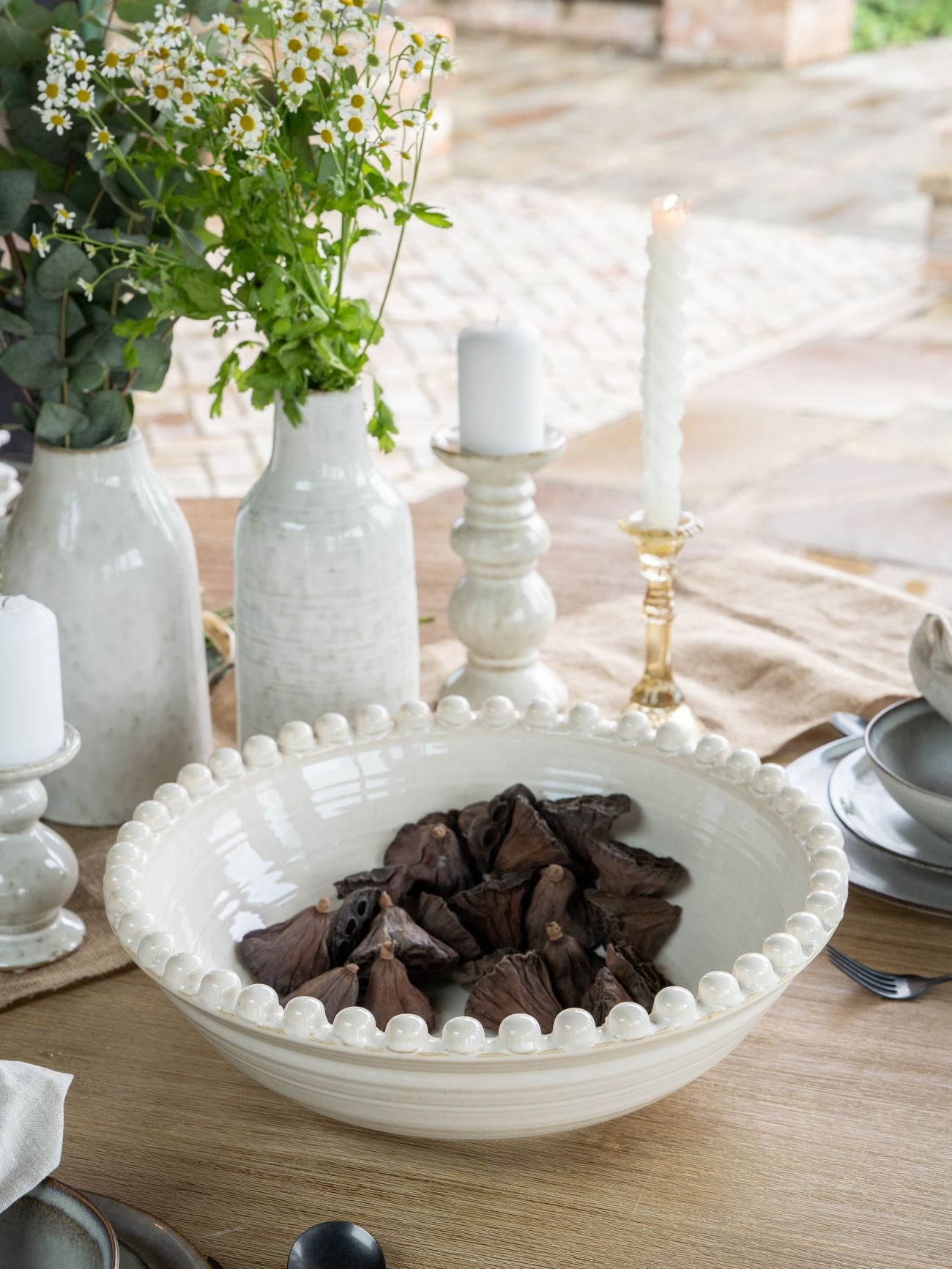 Mediterranean Reactive Glaze Ceramic Cream Bowl